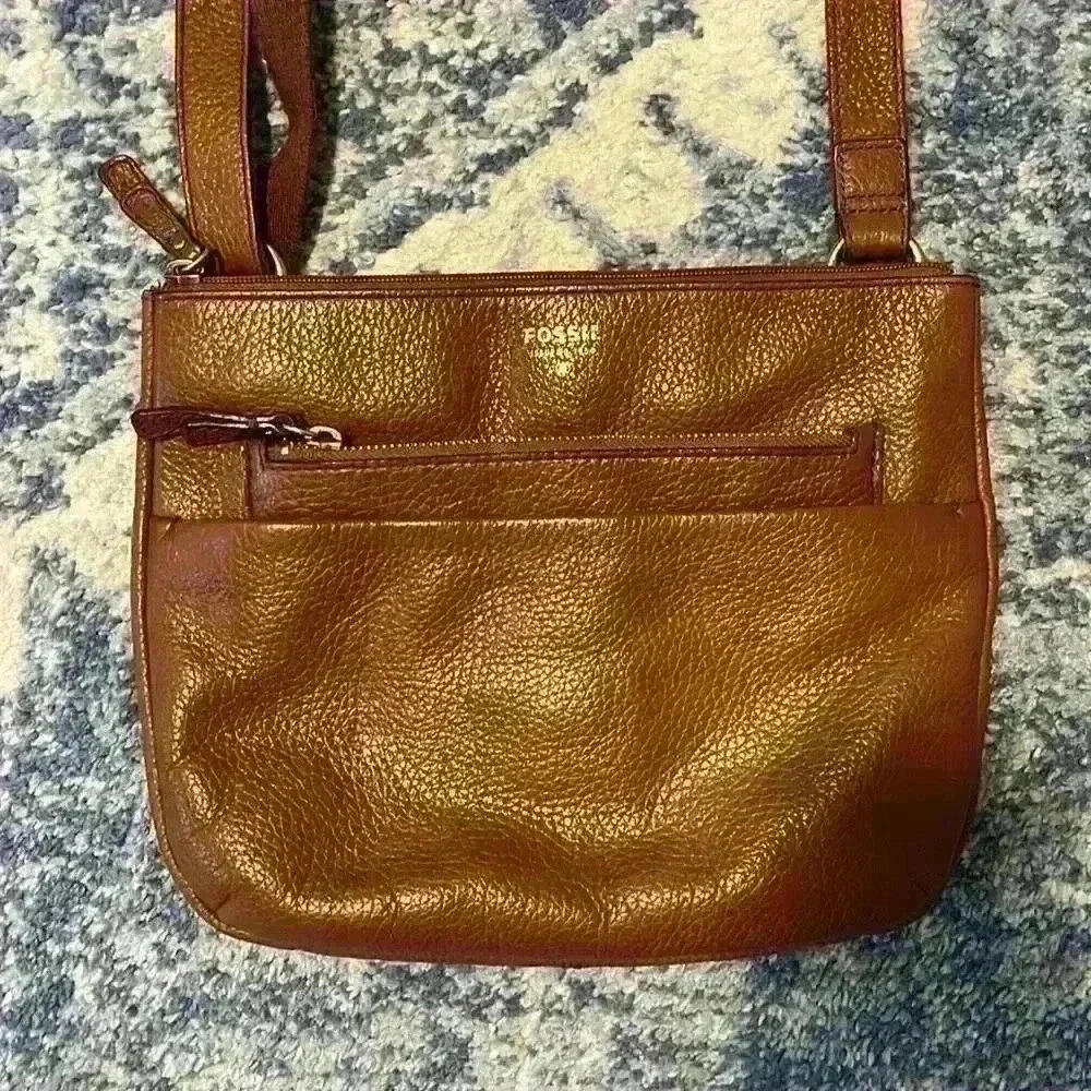 Fossil brown leather crossbody bag - Picture 2 of 8